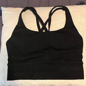 Lululemon sports bra. Never worn. Black. Double straps. Small.